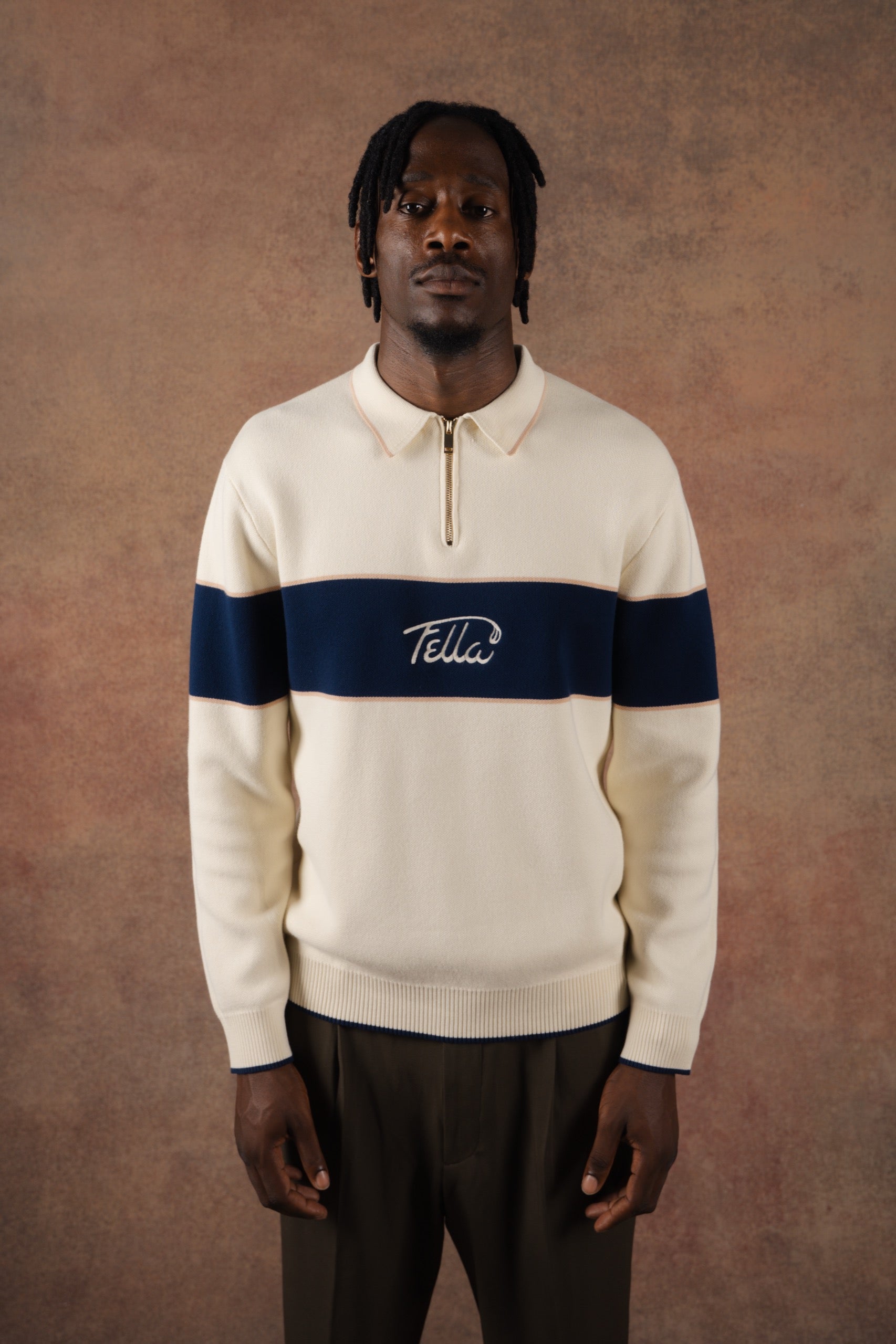 Boris Quarter-Zip sweater Navy | Fella Golf