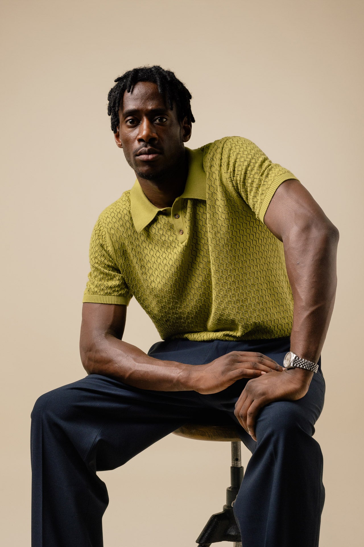 Lionel Chartreuse Knitted Polo