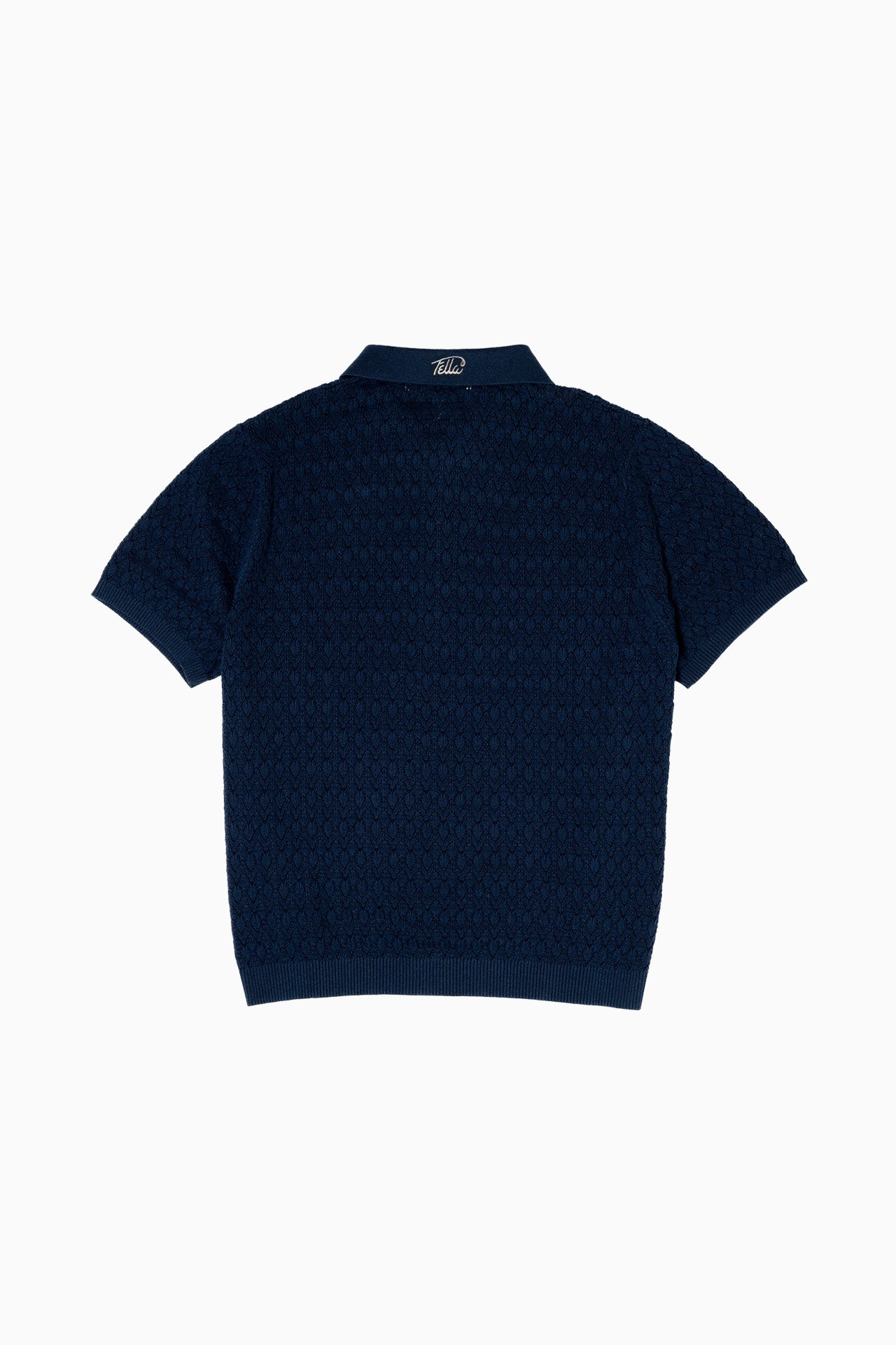 Lionel Navy Knitted Polo | Fella Golf