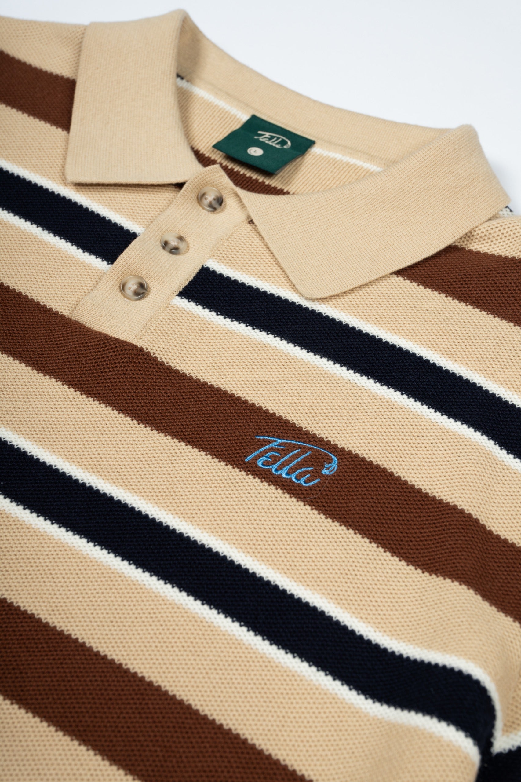 Jake - Toffee Brown Intarsia Knit Polo