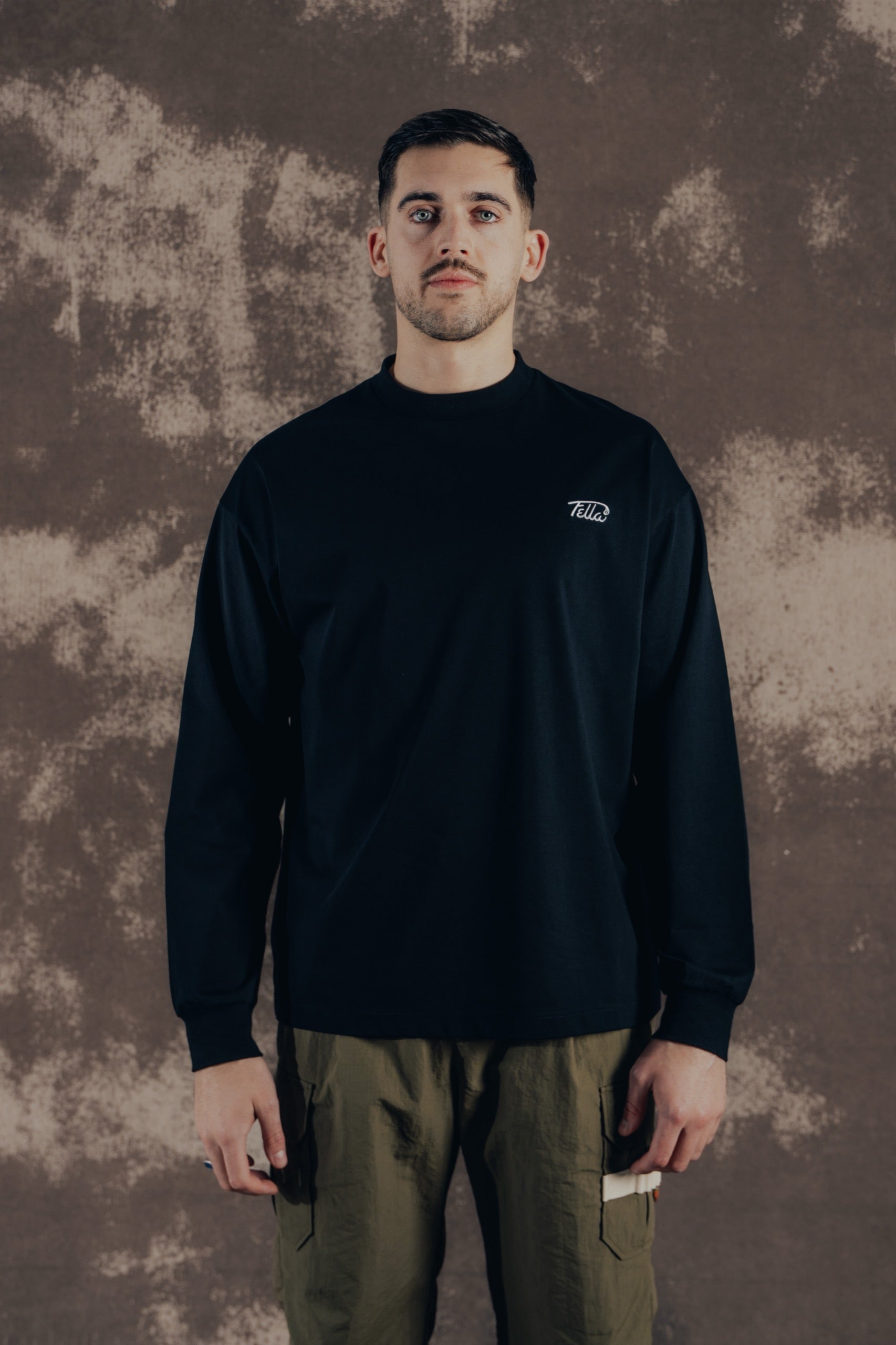 Fella Long Sleeve Mockneck Shirt - Black