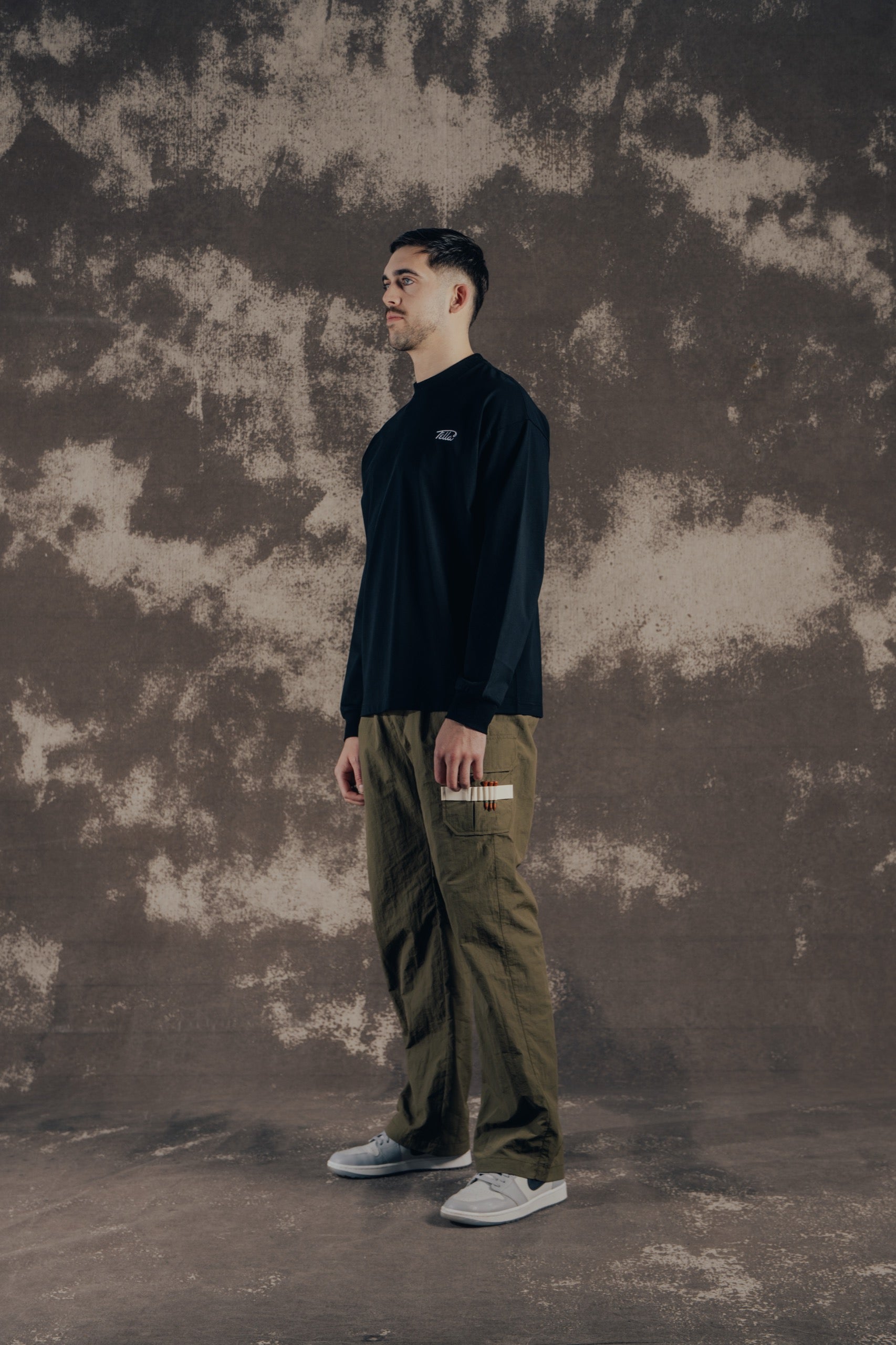 Fella Long Sleeve Mockneck Shirt - Black